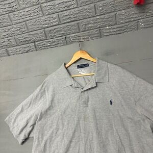 Polo Ralph Lauren Mens 3XB Big Heather Gray Short Sleeve Piqué Polo Shirt Logo